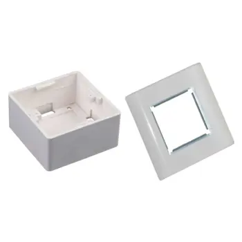 UPTEC - Boîtier saillie pour plastron 45x45 + enjoliveur + grille