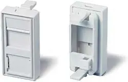 Plastron 22.5x45 RJ45 Nu pr 1 embase RJ45, blanc pr embase UPTEC NPR