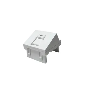 HSD - Plastron incliné 45x45 RJ45 45° 1 port avec volet - blanc