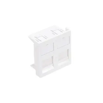 LEVITON - Plastron plat simple 45X45 - 2 ports - Blanc