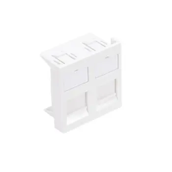 LEVITON - Plastron plat simple 45X45 - 2 ports - Blanc