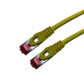 Cat 6a SSTP LSOH JAUNE Snagless avec fiche de test – 15m