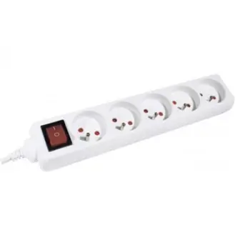 UPTEC - Multiprise 2P+T 5 prises avec interrupteur - 4m
