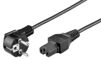 Cordon secteur 2P+T coudé / C15 droit - 1.8m