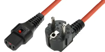 IEC Lock - Cordon secteur 2P+T FR / C13 - 2m Orange- NPR