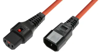 IEC Lock - Rallonge secteur C13/C14 - 5m Orange - NPR