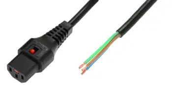 IEC Lock - Cordon secteur C13 / Dénudé - 2m Noir