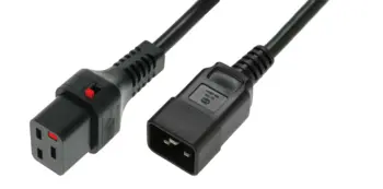 IEC Lock - Rallonge secteur C19/C20 - 1m Noir - NPR
