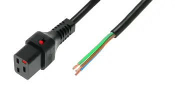 IEC Lock - Cordon secteur C19 / Dénudé - 5m Noir - NPR