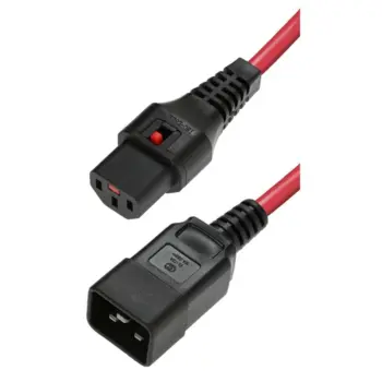 IEC Lock - Rallonge secteur C13/C20 H05VV-F 3x1mm2 - 1m Rouge
