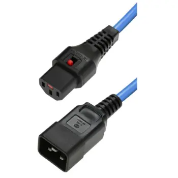 IEC Lock - Rallonge secteur C13/C20 H05VV-F bleu - 2m