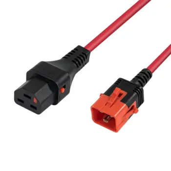 IEC Lock - Rallonge secteur C20/C21 - 1m Rouge