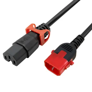 IEC Lock - Rallonge secteur C14/C15 - 3m Noir
