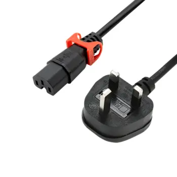 IEC Lock - Cordon secteur 2P+T UK / C15 - 2m Noir