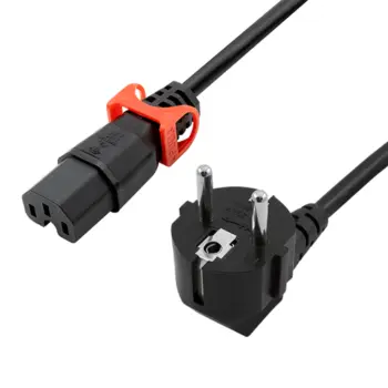 IEC Lock - Cordon secteur 2P+T FR / C15 - 2m Noir