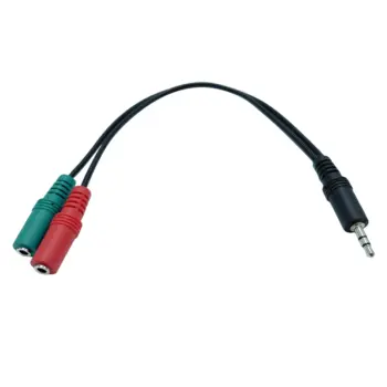 Cordon Y audio 2 Jack 3.5mm F (micro+casque) Jack 3.5mm M - 0.3m NPR