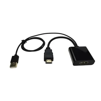Adapt HDMI M vers DisplayPort F - 0.2m - 4K@60Hz - cordon USB - 0.80m