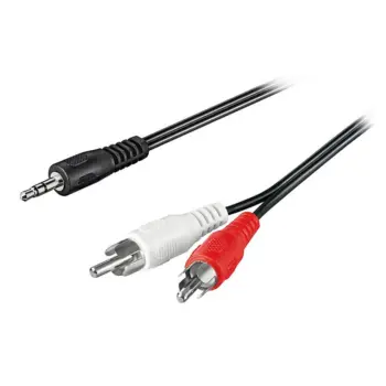 Cordon audio stéréo Jack 3.5 M / 2 x RCA M - 15m - blindé