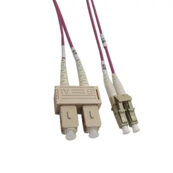 Cordon FO Duplex multimode 50/125 LC/SC - OM3 - 2m VIOLET