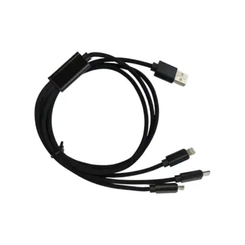 Cordon pieuvre USB A vers Lightning/micro-USB/USB-C M/M 4W - 1.2m NPR