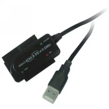 Adaptateur USB 2.0 vers disques IDE et SATA + alim -EOL