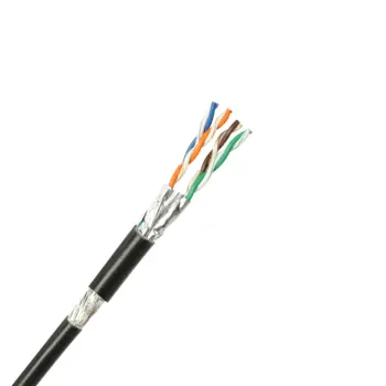 HsD - Câble monobrin - Cat7 S/FTP - 4 paires noir - gaine PE - 500m