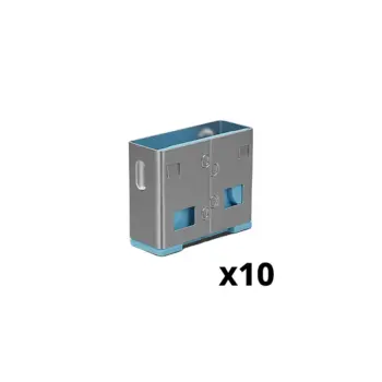 Bloqueurs de port USB Type A (sans clé) - Pack de 10 - Bleu EOL