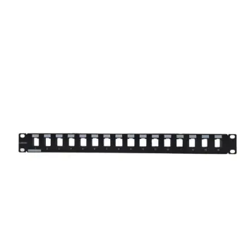 CORNING 3M - Panneau 16 ports 1U alu noir RJ45 - non équipé