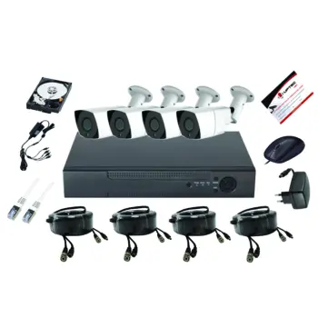 UPTEC VIEW- Pack5en1 DVR4CH HDD1T câbles alims 4 bullets 2.7-13.5 EOL