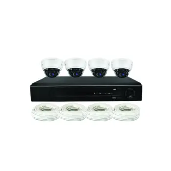 UPTEC VIEW - Pack IP NVR HD 4Ch PoE HDD1T câbles 4dômes 5Mp VF2.8-12