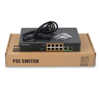 UPTEC - Switch PoE 8ports 150W 100Mb 100m +1port Gbit +1xSFP EOL