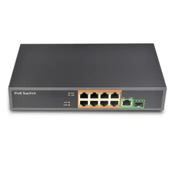 UPTEC - Switch PoE 8ports 150W 100Mb 100m +1port Gbit +1xSFP EOL