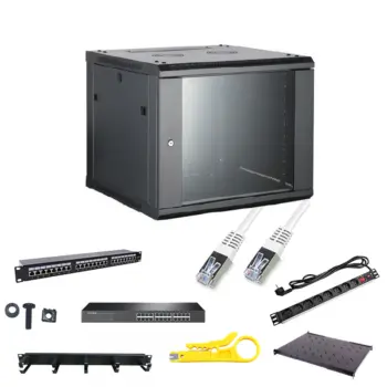 Solution 19" 6U Equipé 24P CAT6 avec 8062472 panneaux équipés