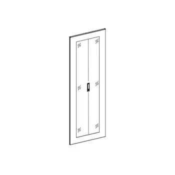 UPTEC - Porte double vitrée + serrure pour baie 42U largeur 800 NPR