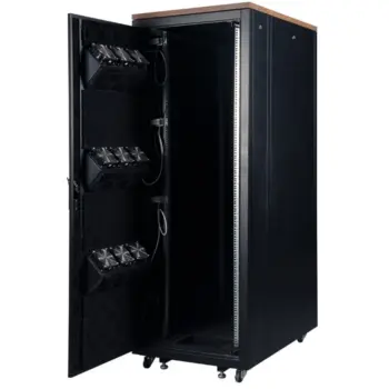 UPTEC v2 Baie insono. 42U L750 P1130 H2110 finit. bois 9 vent. Maple