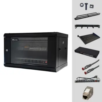 UPTEC - Solution coffret 19" 6U équipé 24P Cat6a full Gigabit
