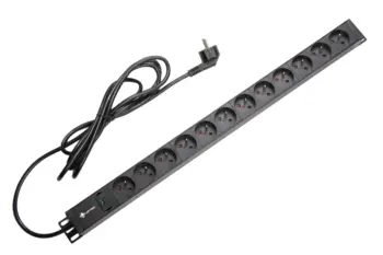 UPTEC - PDU vertical 12 prises 2P+T câble 3m avec voyant lumineux NPR