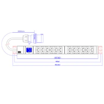 BACHMANN - 800.2329 - PDU BN0500 1x16A 12pC13 - 3m