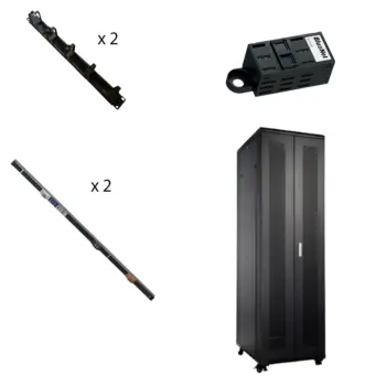 BUNDLE High - Baie 42U 800x1200 +2PDU Bachmann 802.7509 +Passe câbles