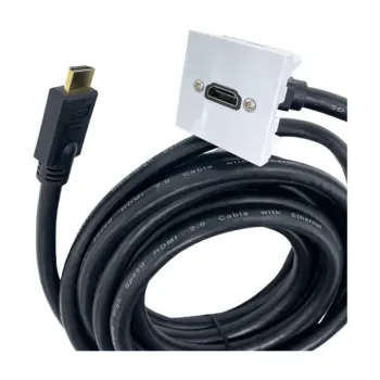 Plastron 45x45 HDMI 2.0 F-M - Coudé 60° - AWG24 - 20m - NPR