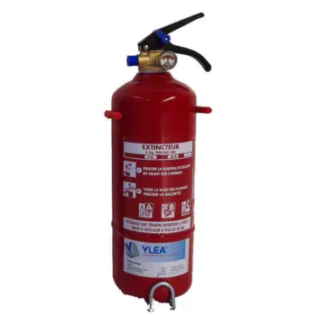 Extincteur à poudre ABC 2kg avec manomètre + support