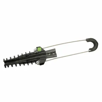 AC560 140 mm : Pince d'ancrage pour câble FO rond Ø5-6mm /anse inox