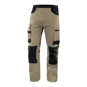Pantalon de travail beige / noir - genoux préformés Optima T.XXL