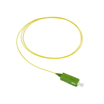 Pigtail SX SC/APC G.657A2 Ø900µm Jaune Lg 0,8m sans marquage