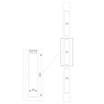 Kit d'extention 6U pour montants 19'' - pour rack 800mm