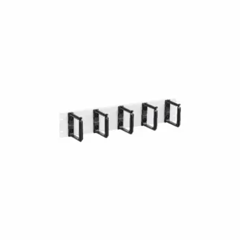 Guide câbles horizontal avec 5 anneaux 65mm 1U - plastique