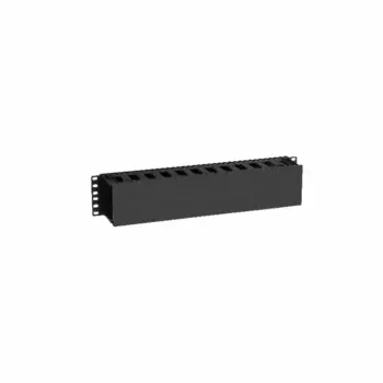 Guide câbles horizontal avec couvercle 2U - plastique