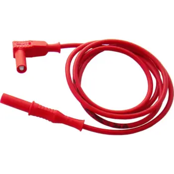 Cordon banane droit / coudé isolé 4mm rouge Lg 1m