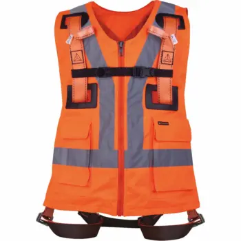 Harnais 2 pt accroche + gilet haute visibilité Orange Classic T.S/M/L
