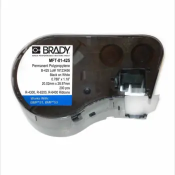 Etiquette drapeau T BRADY BMP51/M511 B-425 - 30x40mm N/B /Qté 200